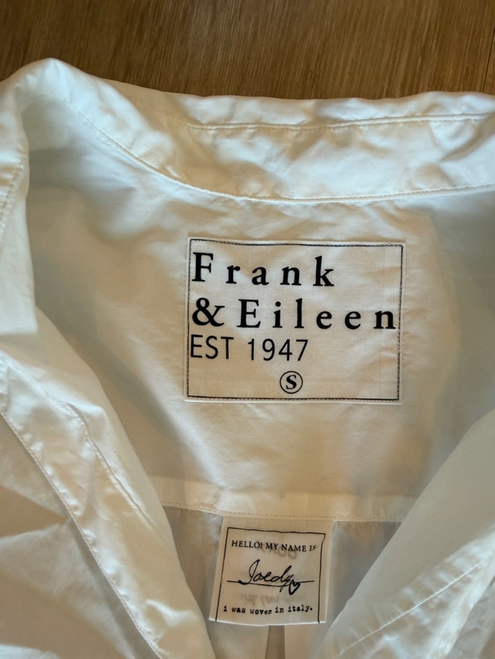 Frank & Eileen White Button Down Joedy Shirt Italian Cotton - Picture 2 of 5